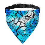 Blue Butterfly Wings Pattern Print Over The Collar Dog Bandana