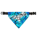Blue Butterfly Wings Pattern Print Over The Collar Dog Bandana
