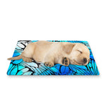 Blue Butterfly Wings Pattern Print Pet Cooling Mat Cover