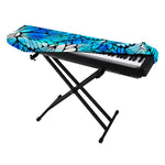 Blue Butterfly Wings Pattern Print Piano Keyboard Cover