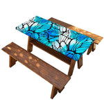 Blue Butterfly Wings Pattern Print Picnic Table Cover