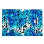 Blue Butterfly Wings Pattern Print Placemat
