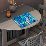 Blue Butterfly Wings Pattern Print Placemat
