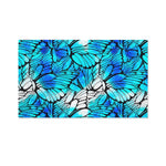 Blue Butterfly Wings Pattern Print Polyester Flag
