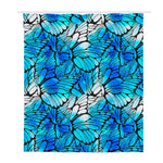 Blue Butterfly Wings Pattern Print Polyester Shower Curtain