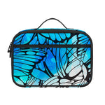 Blue Butterfly Wings Pattern Print Portable Lunch Bag