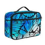 Blue Butterfly Wings Pattern Print Portable Lunch Bag