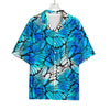 Blue Butterfly Wings Pattern Print Rayon Hawaiian Shirt