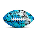 Blue Butterfly Wings Pattern Print Rugby Ball