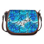 Blue Butterfly Wings Pattern Print Saddle Bag