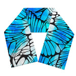 Blue Butterfly Wings Pattern Print Scarf