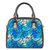 Blue Butterfly Wings Pattern Print Shoulder Handbag