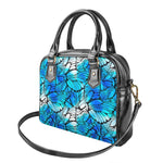 Blue Butterfly Wings Pattern Print Shoulder Handbag