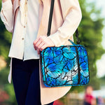 Blue Butterfly Wings Pattern Print Shoulder Strap Bible Bag