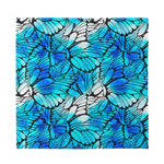 Blue Butterfly Wings Pattern Print Silk Bandana
