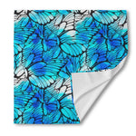 Blue Butterfly Wings Pattern Print Silk Bandana