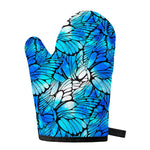 Blue Butterfly Wings Pattern Print Single Oven Mitt