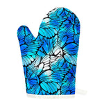 Blue Butterfly Wings Pattern Print Single Oven Mitt