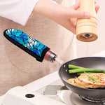 Blue Butterfly Wings Pattern Print Skillet Handle Cover