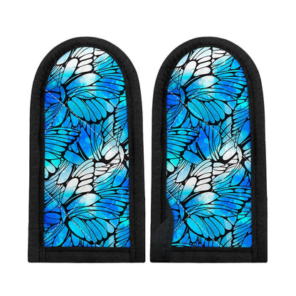Blue Butterfly Wings Pattern Print Skillet Handle Cover