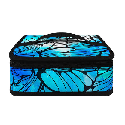 Blue Butterfly Wings Pattern Print Small Lunch Bag
