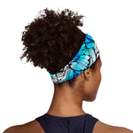 Blue Butterfly Wings Pattern Print Sports Headband