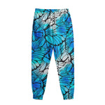 Blue Butterfly Wings Pattern Print Sweatpants
