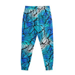 Blue Butterfly Wings Pattern Print Sweatpants