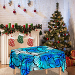 Blue Butterfly Wings Pattern Print Tablecloth