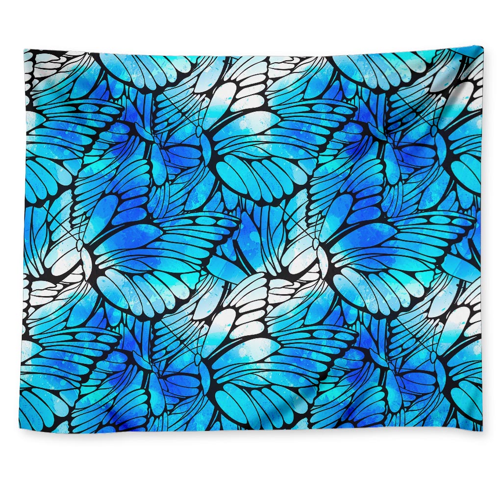 Blue Butterfly Wings Pattern Print Tapestry