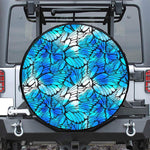 Blue Butterfly Wings Pattern Print Tire Cover