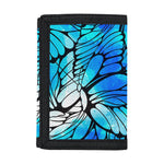 Blue Butterfly Wings Pattern Print Trifold Wallet