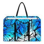 Blue Butterfly Wings Pattern Print Utility Tote Bag