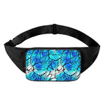 Blue Butterfly Wings Pattern Print Waist Bag