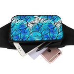 Blue Butterfly Wings Pattern Print Waist Bag