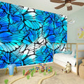 Blue Butterfly Wings Pattern Print Wall Sticker