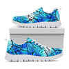 Blue Butterfly Wings Pattern Print White Running Shoes