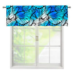 Blue Butterfly Wings Pattern Print Window Valance