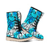 Blue Butterfly Wings Pattern Print Winter Boots