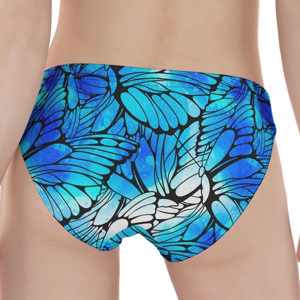 Blue Butterfly Wings Pattern Print Women's Panties