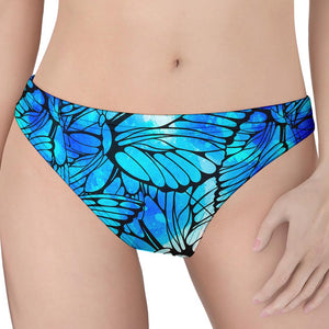 Blue Butterfly Wings Pattern Print Women's Thong