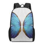 Blue Butterfly Wings Print 17 Inch Backpack