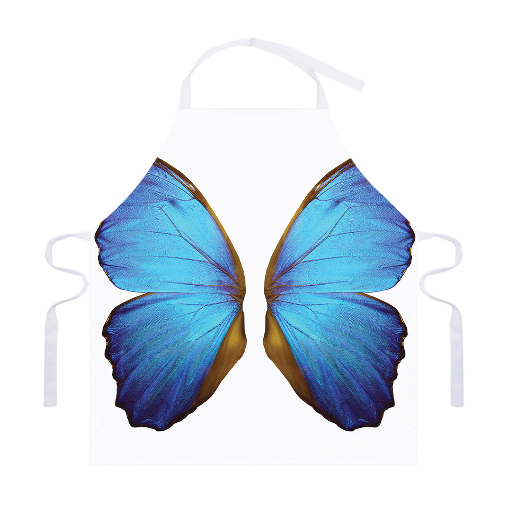 Blue Butterfly Wings Print Adjustable Apron