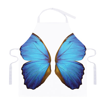 Blue Butterfly Wings Print Adjustable Apron