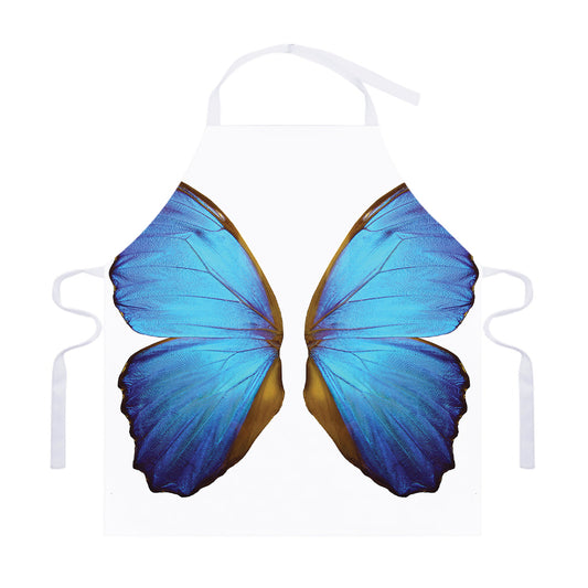 Blue Butterfly Wings Print Adjustable Apron