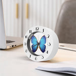 Blue Butterfly Wings Print Alarm Clock