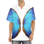 Blue Butterfly Wings Print Aloha Shirt