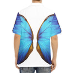 Blue Butterfly Wings Print Aloha Shirt