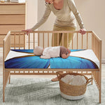 Blue Butterfly Wings Print Baby Crib Sheet