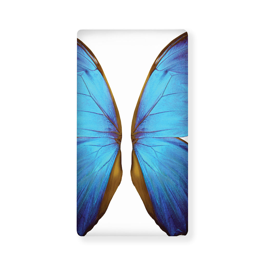 Blue Butterfly Wings Print Baby Crib Sheet